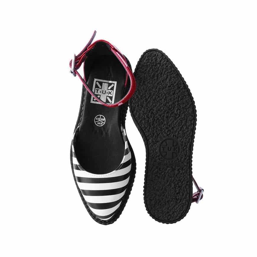 TUK Stripe Red Pointed Sandal Creeper A9615 - Image 5