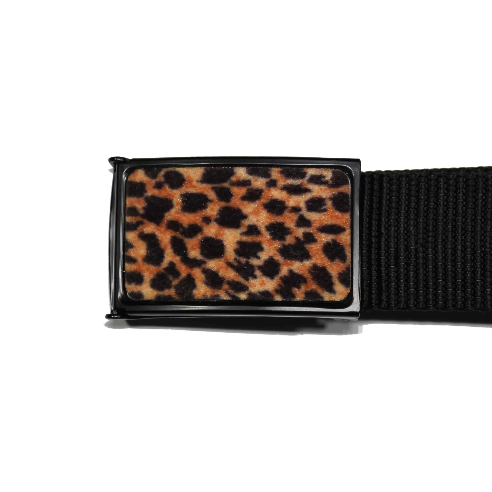 Web Belt Brown Leopard Buckle - Image 2