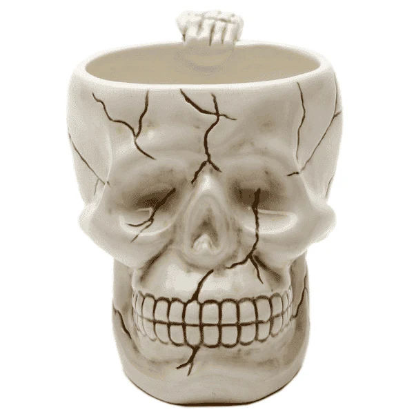 White Ceramic Skull Mug - Image 2