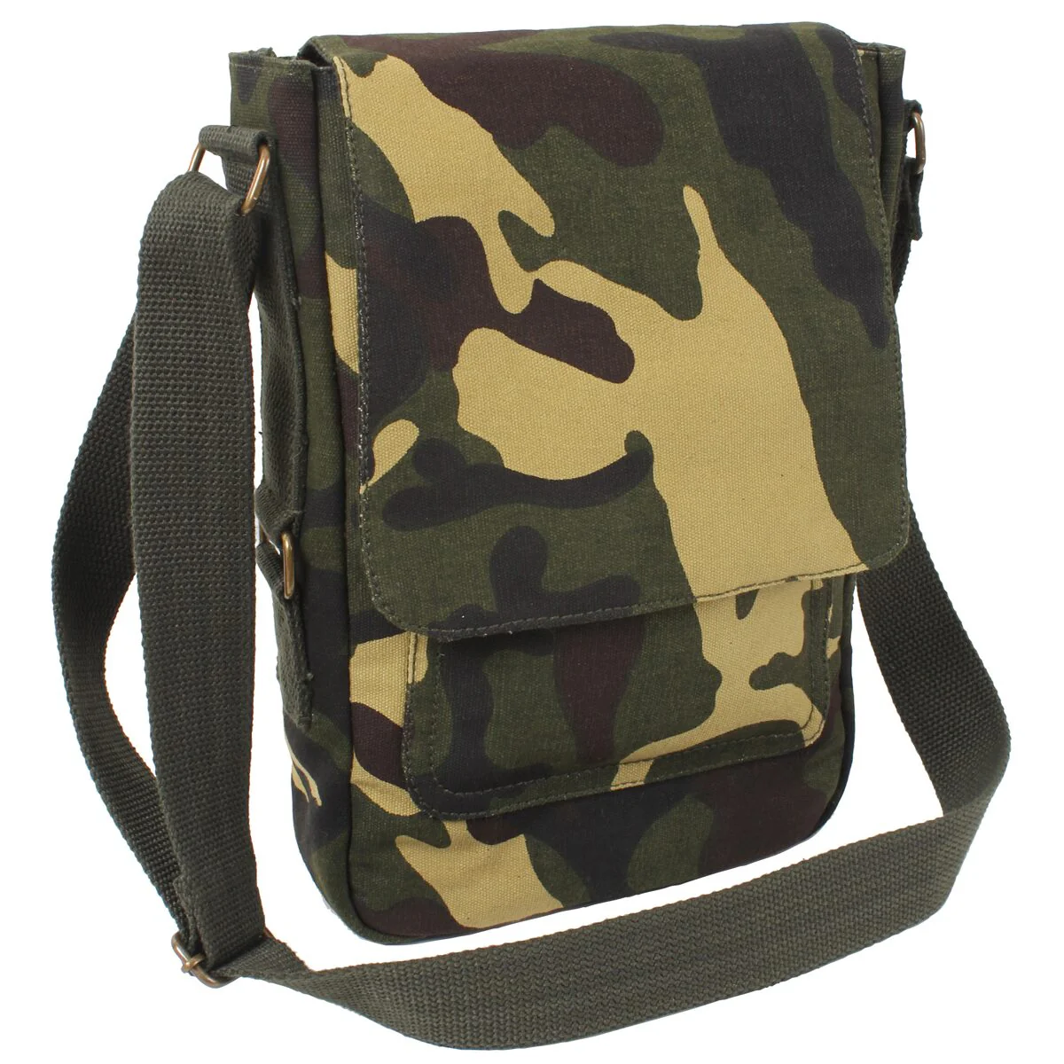 Woodland Camo Canvas Military Tech Bag - Image 2
